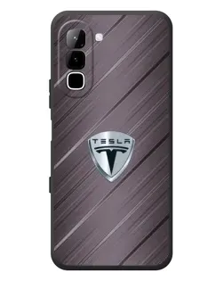 Чехол для Infinix Hot 70 с картинкой «Металлическая текстура Tesla»