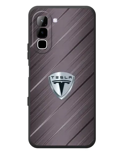 Чехол для Infinix Hot 70 с картинкой «Металлическая текстура Tesla»