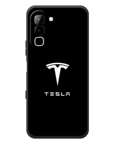 Чехол для Infinix Hot 70 с картинкой «Tesla White Logo»