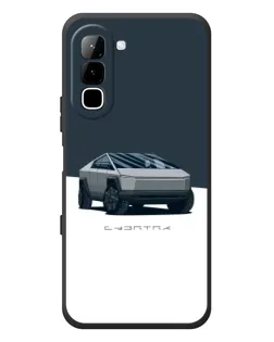 Чехол для Infinix Hot 70 с картинкой «Серебристый Cybertruck Tesla»