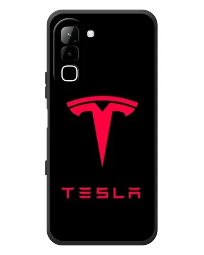Чехол для Infinix Hot 70 с картинкой «Tesla Red Logo»