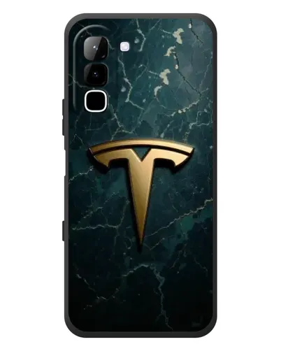 Чехол для Infinix Hot 70 с картинкой «Мраморная Tesla Gold»