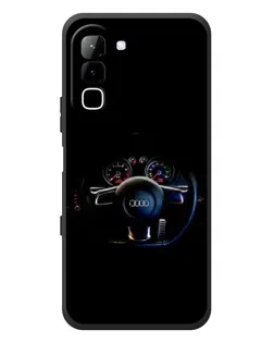 Чехол для Infinix Hot 70 с картинкой «Салон Audi — руль»