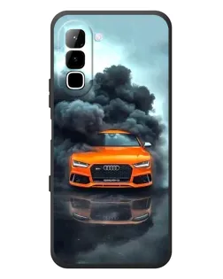 Чехол для Infinix Hot 70 с картинкой «Audi в облаках дыма»