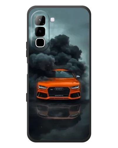 Чехол для Infinix Hot 70 с картинкой «Audi в облаках дыма»