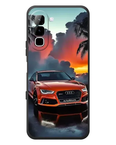 Чехол для Infinix Hot 70 с картинкой «Audi — закат»