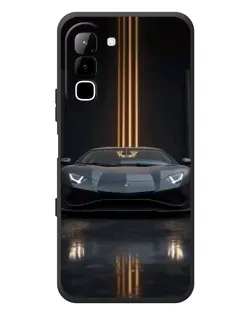 Чехол для Infinix Hot 70 с картинкой «Lamborghini золотые линии»