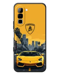 Чехол для Infinix Hot 70 с картинкой «Желтый Lamborghini город» Чехол для Infinix Hot 70 с картинкой «Желтый Lamborghini город»
