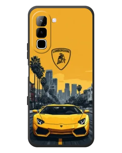 Чехол для Infinix Hot 70 с картинкой «Желтый Lamborghini город» Чехол для Infinix Hot 70 с картинкой «Желтый Lamborghini город»