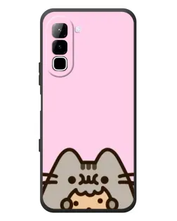 Чехол для Infinix Hot 70 с картинкой «Pusheen и печенье»