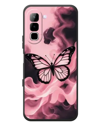Чехол для Infinix Hot 70 с картинкой «Бабочка в дыму»
