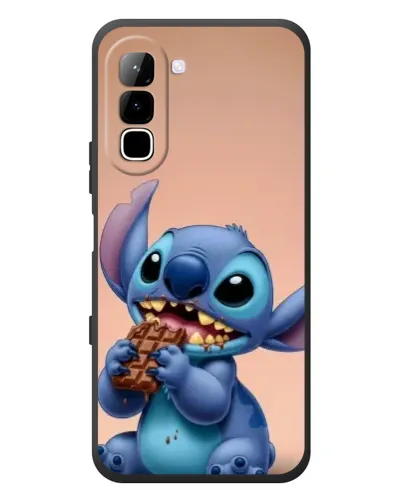 Чехол для Infinix Hot 70 с картинкой «Стич ест шоколад»