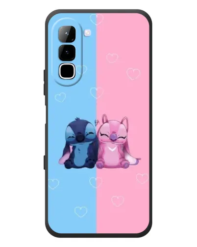 Чехол для Infinix Hot 70 с картинкой «Stitch и Angel Love»