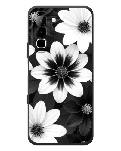 Чехол для Infinix Hot 70 с картинкой «Монохромные астры»