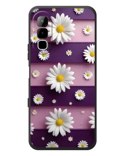 Чехол для Infinix Hot 70 с картинкой «Ромашки на фиолетовом»