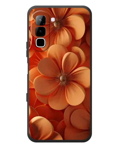 Чехол для Infinix Hot 70 с картинкой «Оранжевый макро цветок»