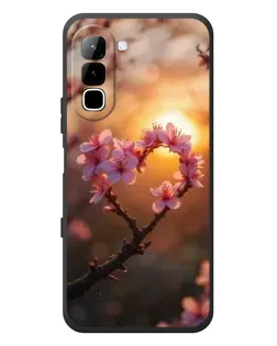 Чехол для Infinix Hot 70 с картинкой «Розовый цвет сердце на фоне заката» Чехол для Infinix Hot 70 с картинкой «Розовый цвет сердце на фоне заката»