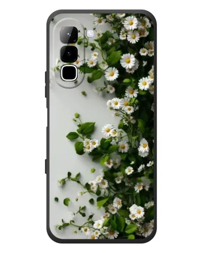 Чехол для Infinix Hot 70 с картинкой «Ветка мелких белых цветов»