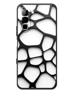 Чехол для Infinix Hot 70 с картинкой «Белая объемная сетка»