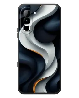 Чехол для Infinix Hot 70 с картинкой «Объемные черно-белые ленты»