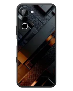 Чехол для Infinix Hot 70 с картинкой «Черные геометрические блоки»