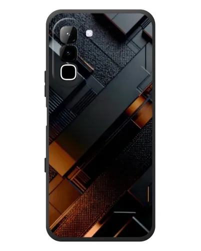 Чехол для Infinix Hot 70 с картинкой «Черные геометрические блоки»