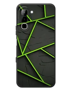 Чехол для Infinix Hot 70 с картинкой «Зеленые геометрические линии»