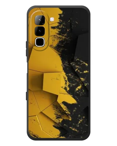 Чехол для Infinix Hot 70 с картинкой «Золотые осколки геометрии»