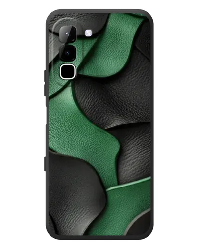 Чехол для Infinix Hot 70 с картинкой «Зеленые кожаные волны»