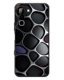 Чехол для Infinix Hot 70 с картинкой «Объемная темная решетка»
