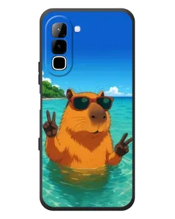 Чехол для Infinix Hot 70 с картинкой «Морская капибара»