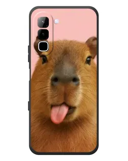 Чехол для Infinix Hot 70 с картинкой «Капибара с языком»