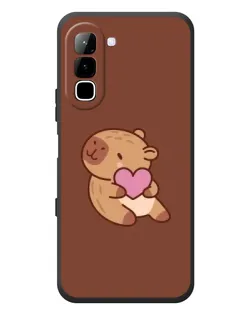 Чехол для Infinix Hot 70 с картинкой «Капибара с сердцем»