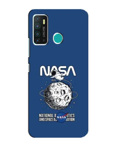 Чехол для Infinix Hot 9 / Hot 9 Pro с картинкой «NASA — лунная миссия»