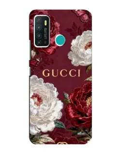 Чехол для Infinix Hot 9 / Hot 9 Pro с картинкой «Gucci — бордовые розы»