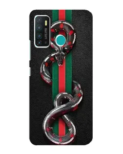 Чехол для Infinix Hot 9 / Hot 9 Pro с картинкой «Gucci — змея на полосе»