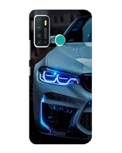 Чехол для Infinix Hot 9 / Hot 9 Pro с картинкой «Взгляд BMW с синими фарами»