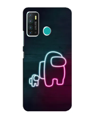Чехол для Infinix Hot 9 / Hot 9 Pro с картинкой «Among Us неон-арт»