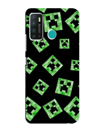 Чехол для Infinix Hot 9 / Hot 9 Pro с картинкой «Паттерн с криперами»