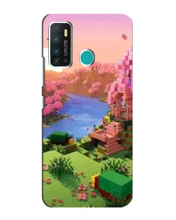 Чехол для Infinix Hot 9 / Hot 9 Pro с картинкой «Розовое дерево Minecraft»