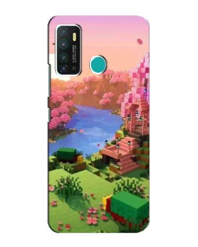 Чехол для Infinix Hot 9 / Hot 9 Pro с картинкой «Розовое дерево Minecraft»