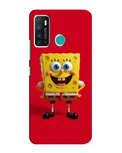 Чехол для Infinix Hot 9 / Hot 9 Pro с картинкой «Спанч Боб на красном»