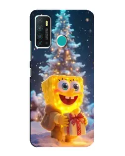 Чехол для Infinix Hot 9 / Hot 9 Pro с картинкой «Рождественский Спанч Боб»