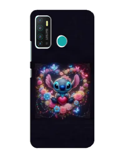 Чехол для Infinix Hot 9 / Hot 9 Pro с картинкой «Stitch в цветах»
