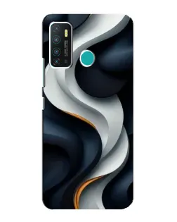 Чехол для Infinix Hot 9 / Hot 9 Pro с картинкой «Объемные черно-белые ленты»
