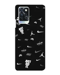 Чохол для Infinix Note 10 Pro з картинкою «Nike Black Pattern»
