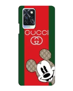Чехол для Infinix Note 10 Pro с картинкой «Gucci — полосы и Микки»