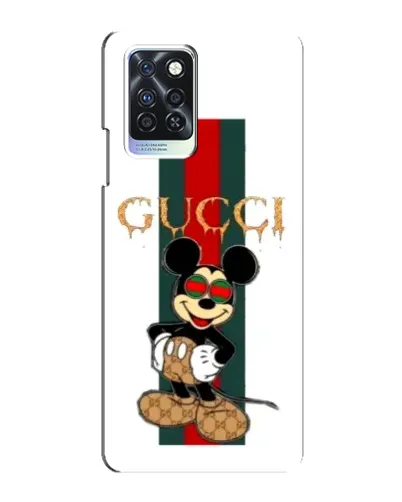Чехол для Infinix Note 10 Pro с картинкой «Микки Маус Gucci — полосы»