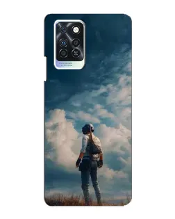 Чехол для Infinix Note 10 Pro с картинкой «Герой PUBG на скале»