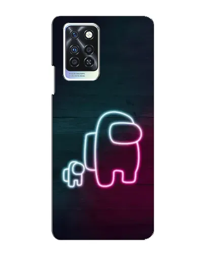 Чехол для Infinix Note 10 Pro с картинкой «Among Us неон-арт»